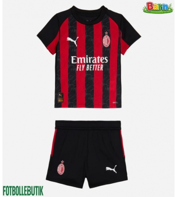 AC Milan Hemmaställ Barn 2025-26 Kortärmad (+ Korta byxor)